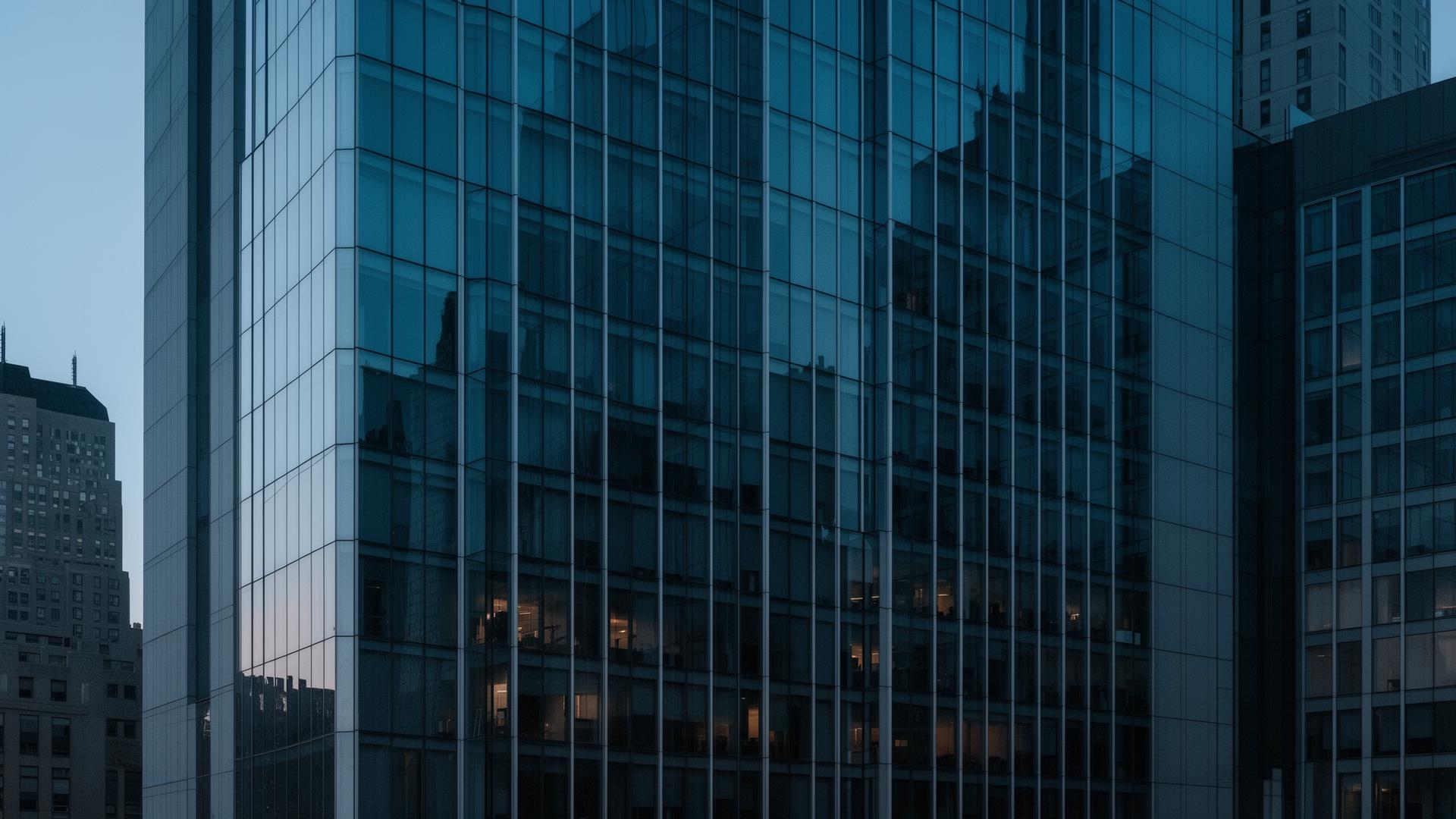 Luxury residential building exterior at golden hour